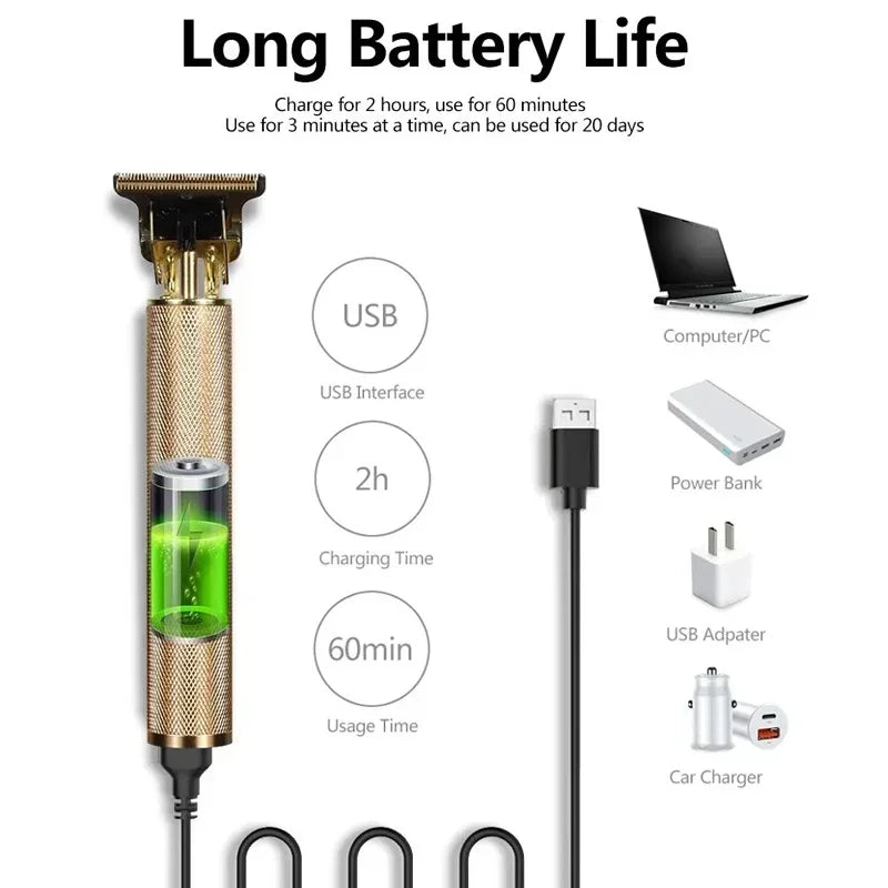 Professional Rechargeable Beard Trimmer for Men — Precision Electric Grooming Tool