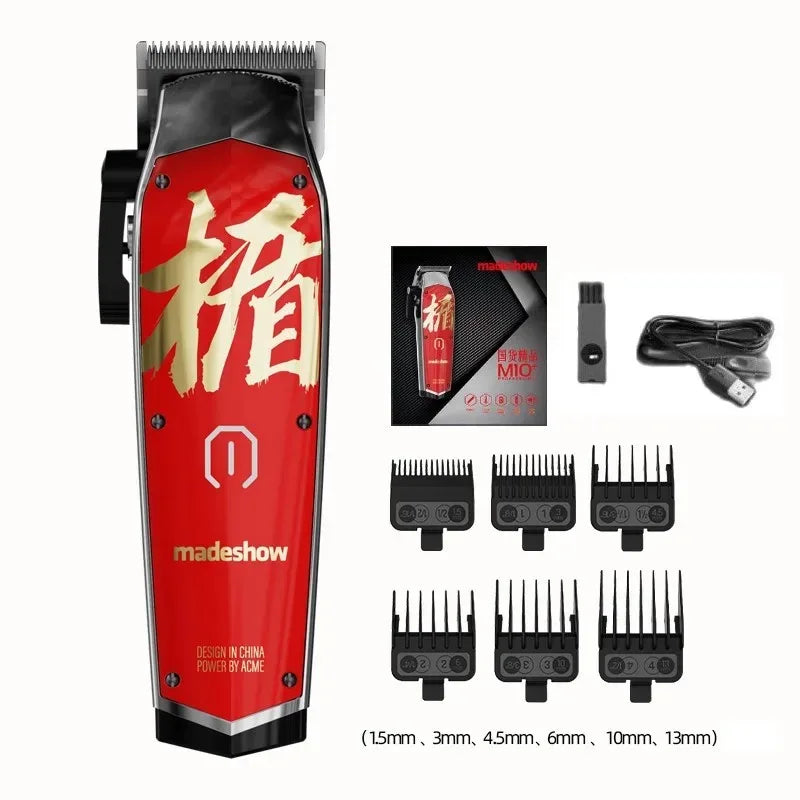MadeShow M10/M11 Professional Hair Clipper & Trimmer Set — 0.1mm T-Blade High Speed