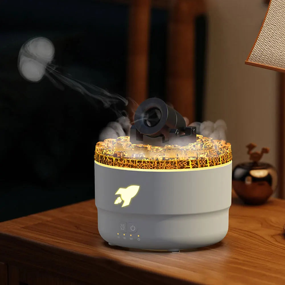 Volcanic Cannon Humidifier — RGB Aromatherapy Diffuser with Timer & Blast Effect
