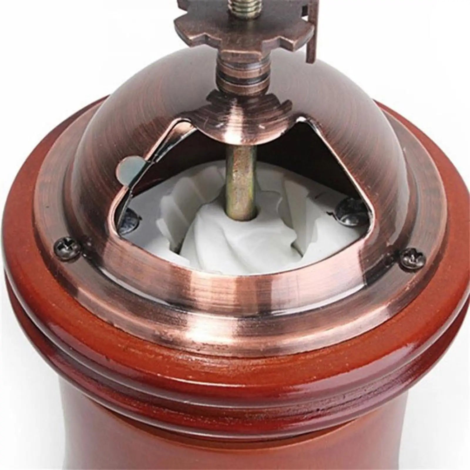 Classic Wood Manual Coffee Grinder — Hand Crank Coffee Bean Mill with Wood Base