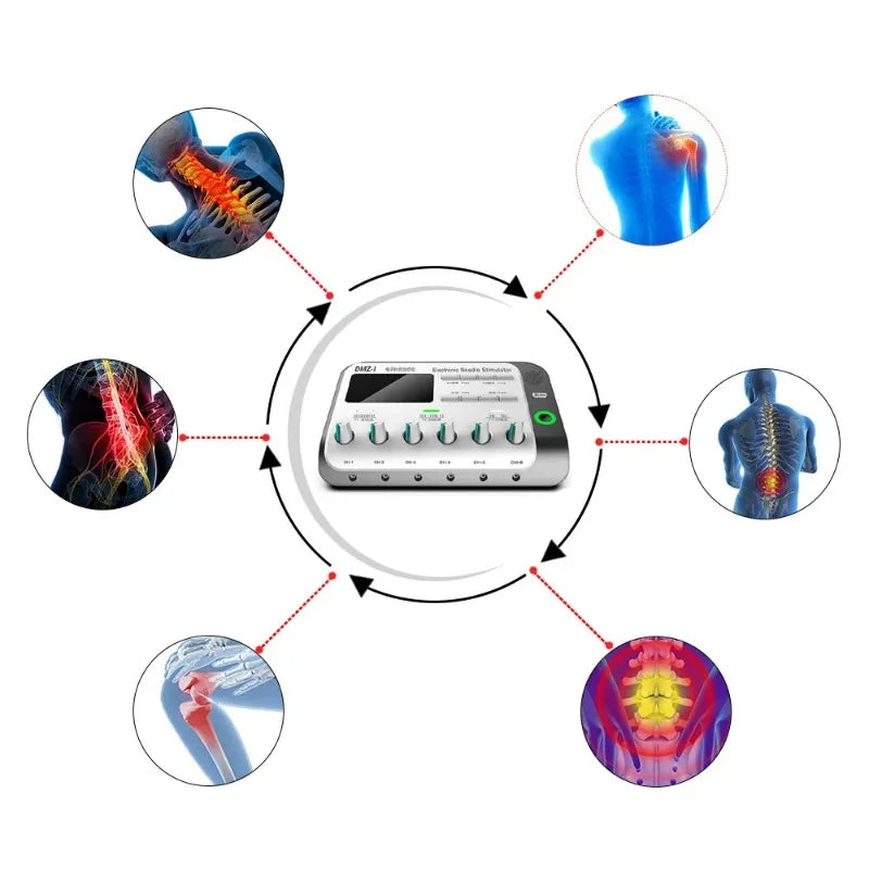 110-220V Electric Muscle Stimulator 6 Output Channel Electroacupuncture Acupuncture Physiotherapy TENS Machine Relax Massager