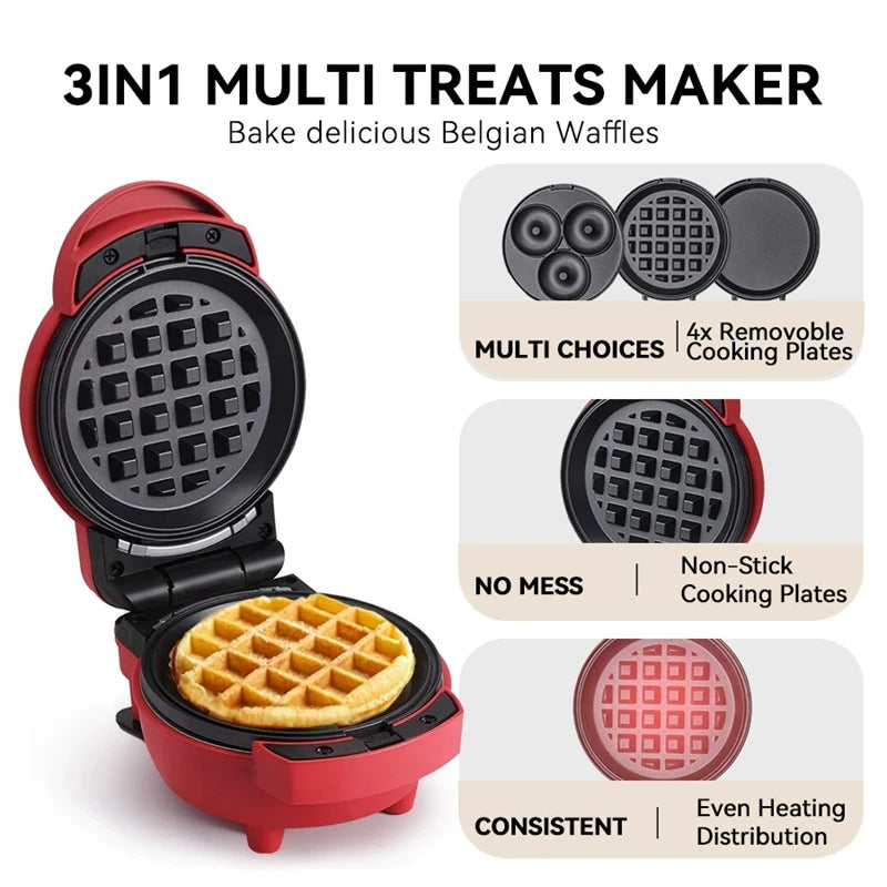 Multifunctional Waffle & Omelette Maker — Non-Stick Double-Side Heating Donut & Egg Burger Baker