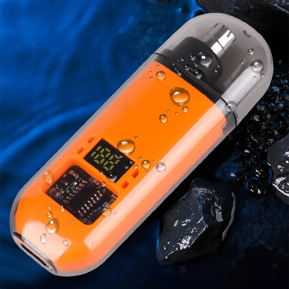Portable Ear & Nose Hair Trimmer — Digital Display, Painless Electric Eyebrow & Beard Shaver