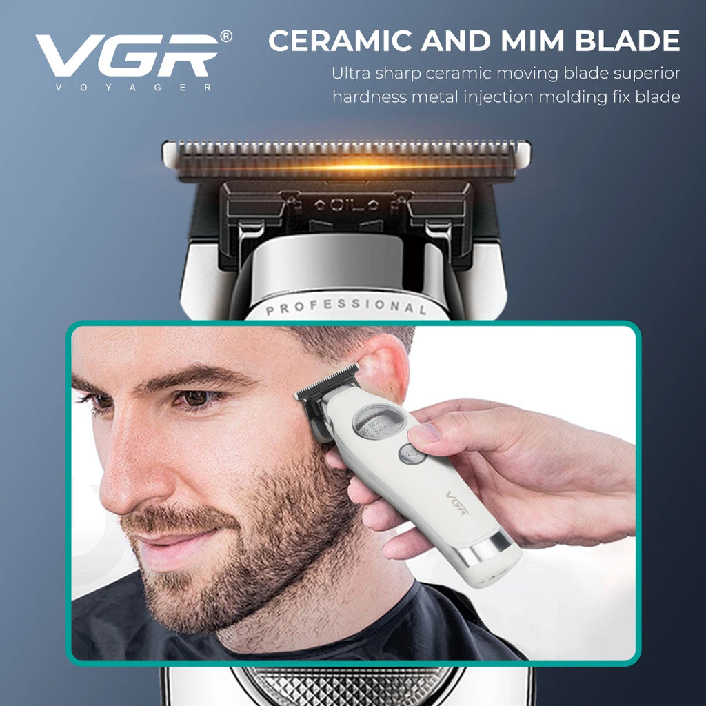 VGR Hair Trimmer Brushless External Rotor Motor Professional Hair Cutting Machine Barber Clippers Cordless Trimmer for Men V-880