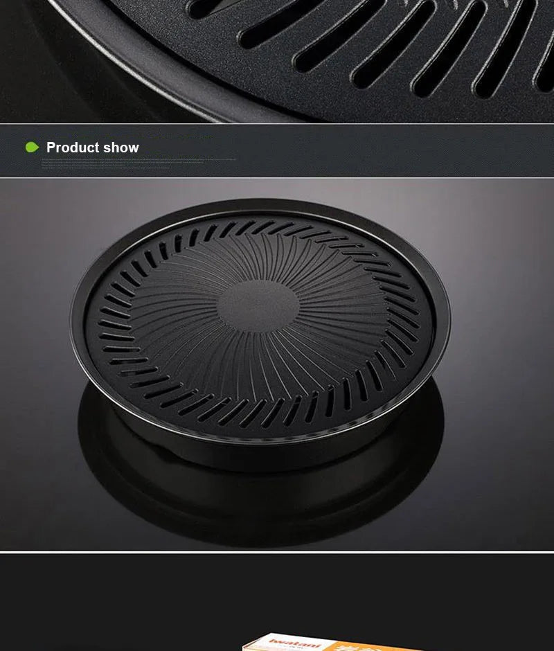 Korean BBQ Grill Pan — Non-Stick Gas & Electric Stove Barbecue Baking Tray Set