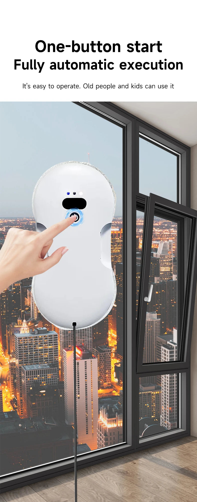 DIVEDEER Dual-Surface Window Cleaning Robot — Remote-Controlled Auto Glass Mist Spray Cleaner
