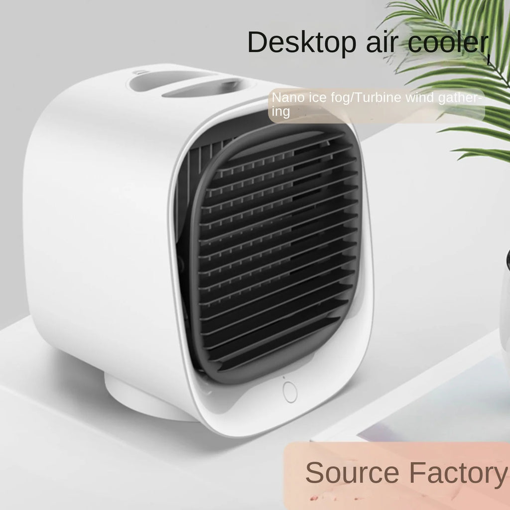 Desktop Water Cooling Fan — Mini USB Air Cooler with Humidification & High Wind Spray
