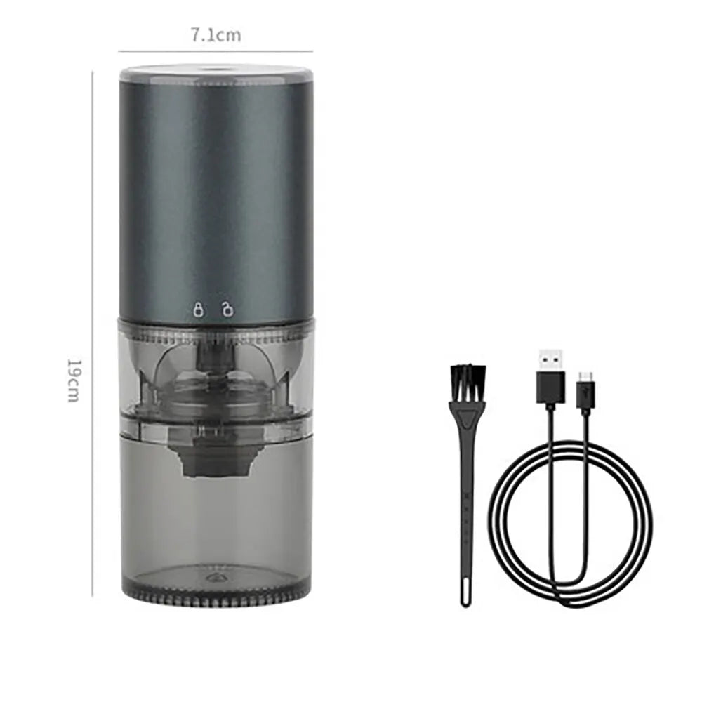Electric Coffee Grinder with LED Display — Rechargeable Portable Automatic Pepper & Spice Mill