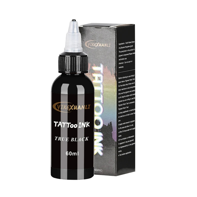Professional Tattoo Ink Pigment 60ml — White, Black & Red Body Art Kit
