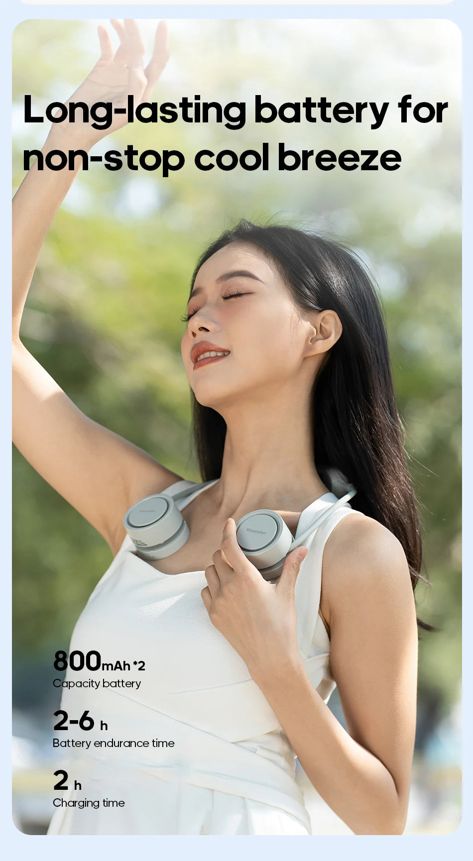 Portable Neck Fan with Cold Compress — 3-Speed 800mAh Sports Cooling Fan for Outdoor Travel