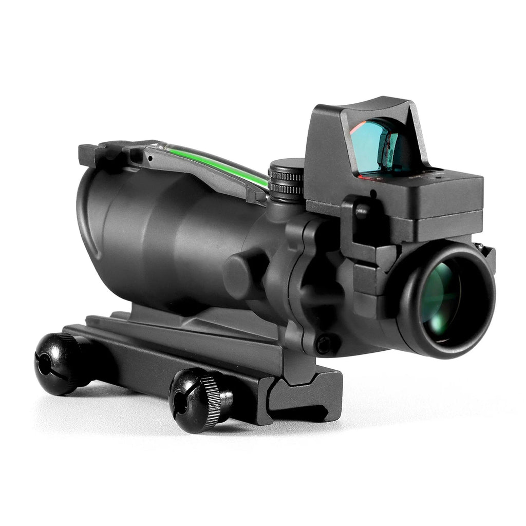 4x32 Tactical Scope with Red Dot — 1X/4X Adjustable 20mm Rail Hunting Scope