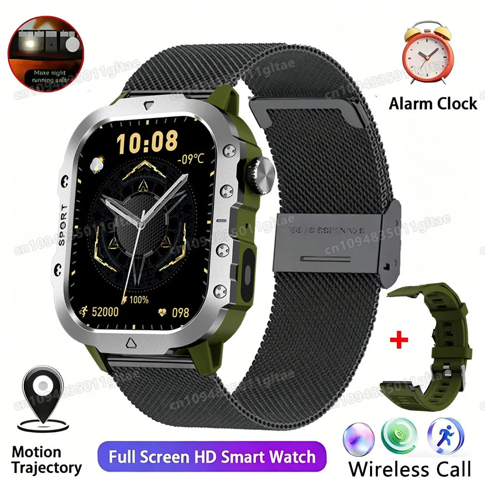 2026 Military Smartwatch — IP67 3ATM, GPS, Fitness Tracker & Bluetooth Calls for Men
