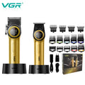 VGR Professional Hair Clipper — 12000RPM LED Digital Carving Electric Clipper V-001 & V-977