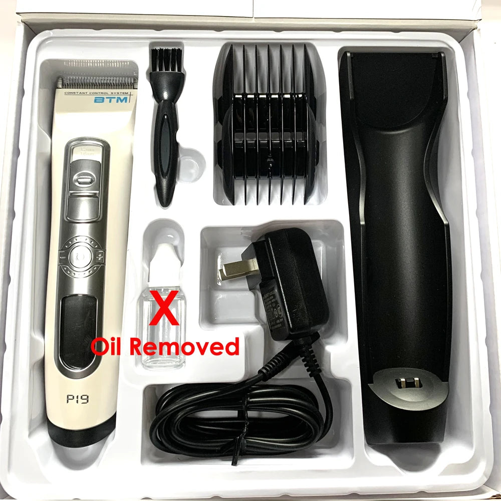 BTM P19 Professional Hair Clipper — Electric Cordless Trimmer for Barber & Home Use
