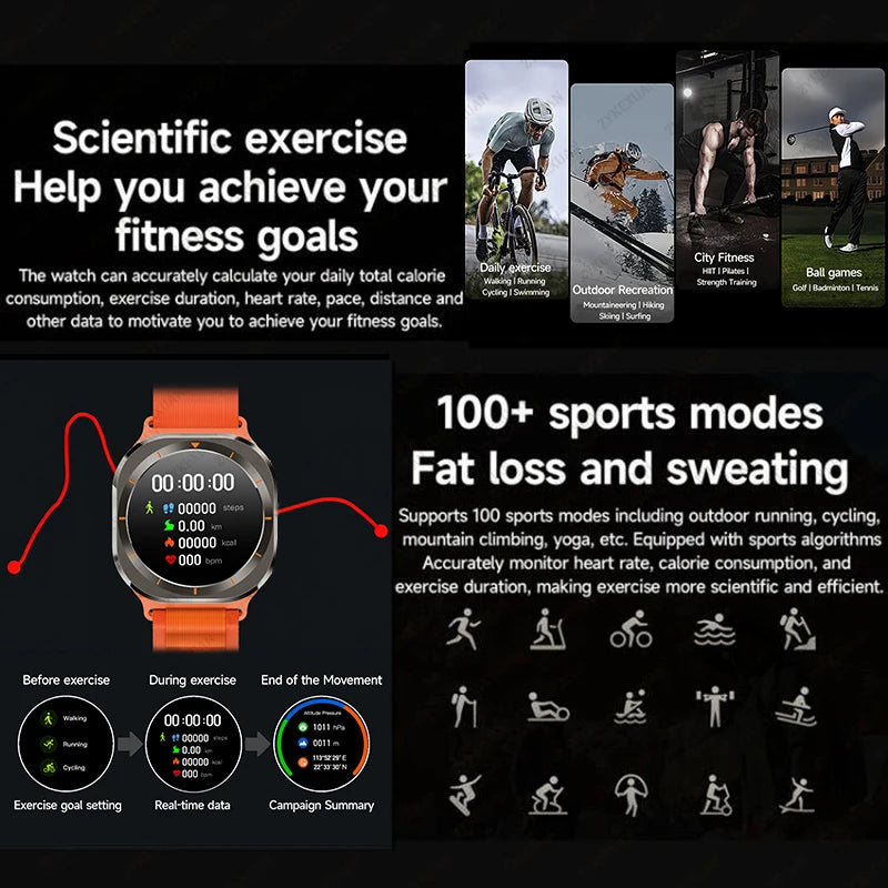 2026 Watch 7 Ultra Smartwatch — 3D Display, GPS, NFC & Compass for Men & Women