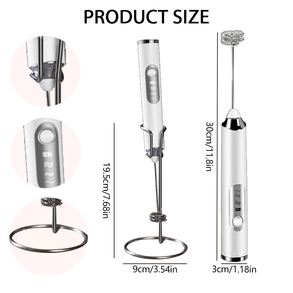 Mini Electric Milk Frother — Wireless Handheld Foam Maker for Cappuccino & Coffee