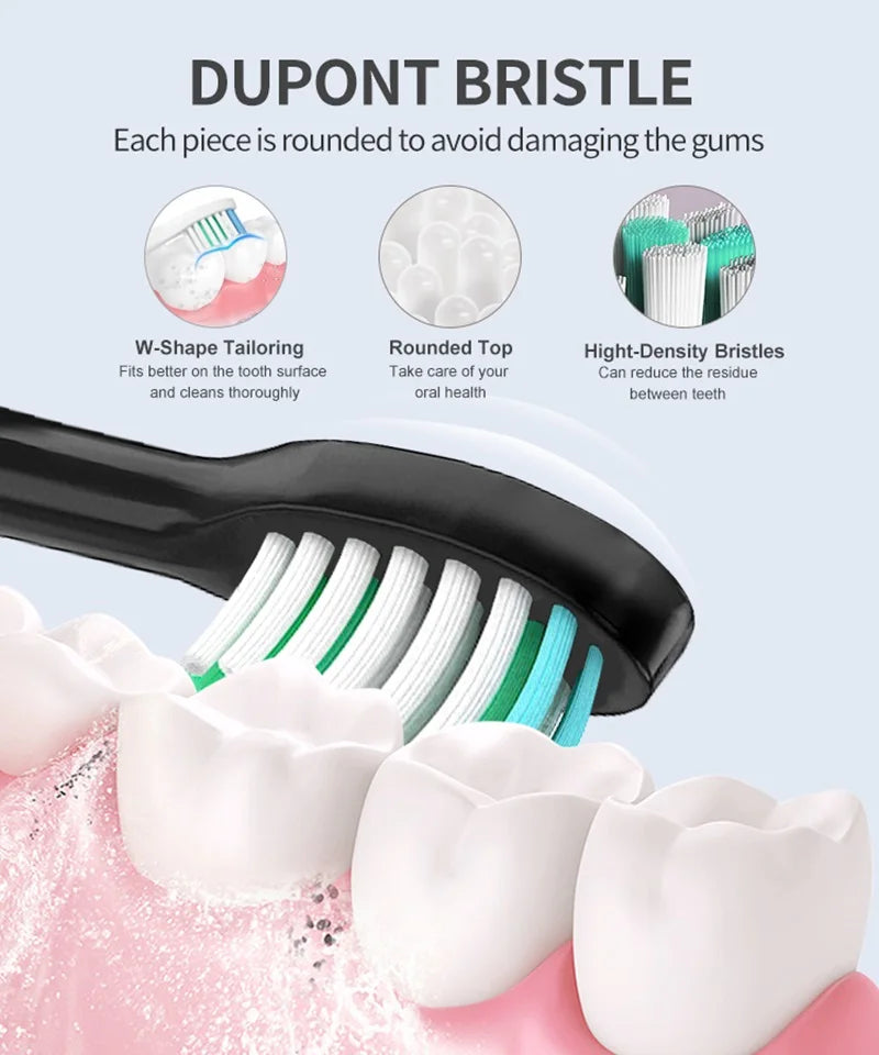 HOMEFISH Smart Sonic Electric Toothbrush Ultrasound IPX7 Rechargeable Tooth Brush 5 Mode Smart Time Teethbrush S100