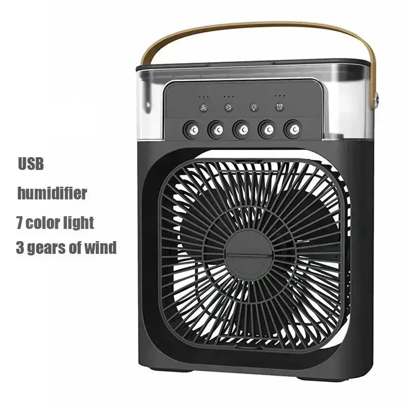 3-in-1 Mini Air Cooler Fan — Air Conditioner, Humidifier & LED Night Light