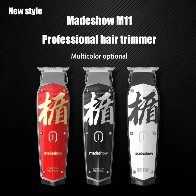MadeShow M10/M11 Professional Hair Clipper & Trimmer Set — 0.1mm T-Blade High Speed