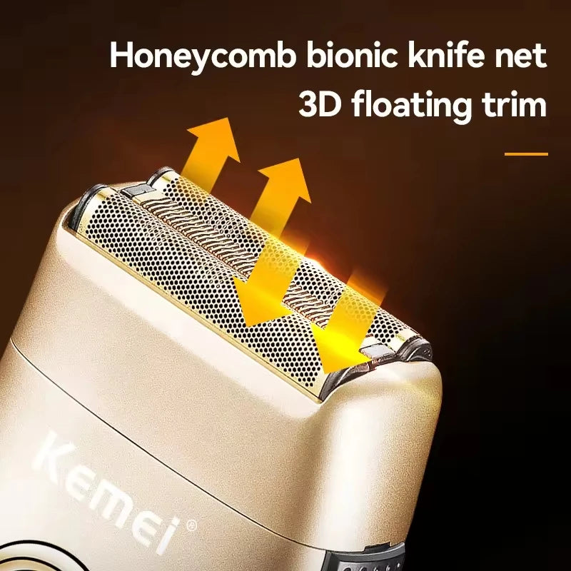Kemei Professional Hair Clipper Kit — DLC Blade Rechargeable Cordless Barber Trimmer