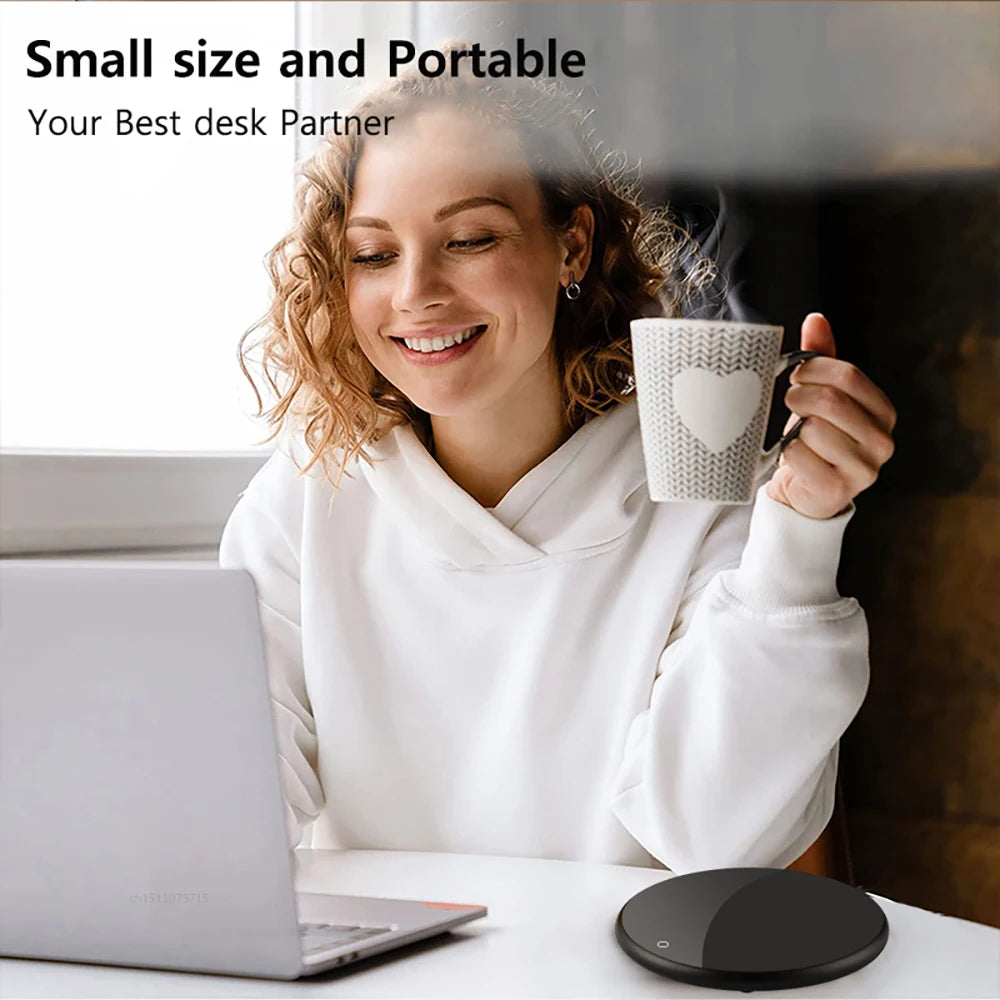 Thermostatic USB Mug Warmer Coaster — Electric Heating Plate for Coffee, Tea & Milk