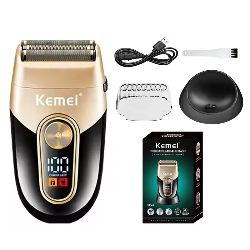 Kemei Professional Hair Clipper Kit — DLC Blade Rechargeable Cordless Barber Trimmer