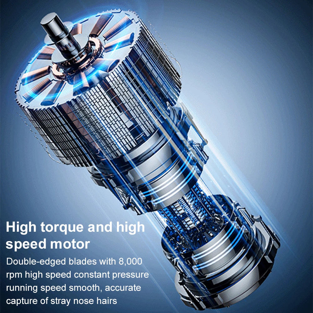 Portable Ear & Nose Hair Trimmer — Digital Display, Painless Electric Eyebrow & Beard Shaver