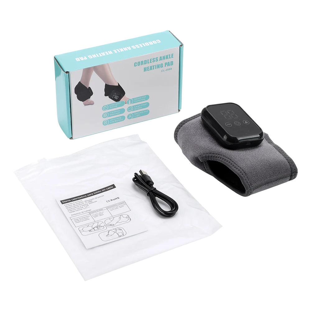 Foot Heat Massager Hot Compresses Vibration Massager Breathable Material USB Foot and Ankle Joint Hot Compress Protection ﻿