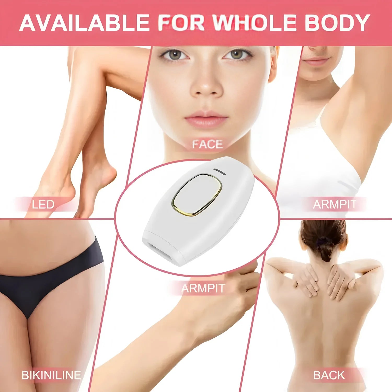 IPL Laser Hair Removal Handset — Painless Electric Depilator for Women & Men at Home