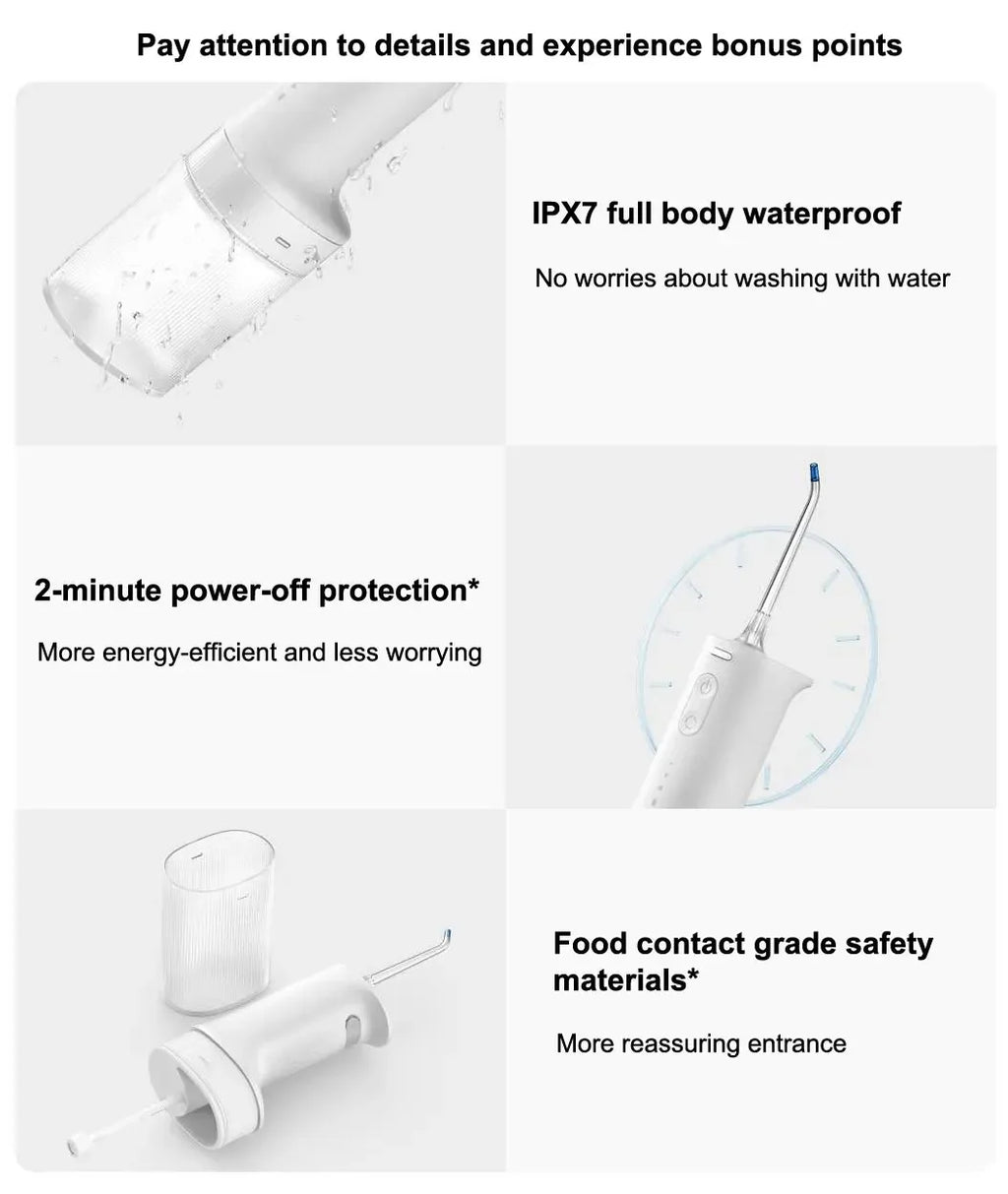 2025 New MIJIA Portable Oral Irrigator 2 Dental Teeth Whitening Flosser bucal tooth Cleaner vibration waterpulse Water Thread