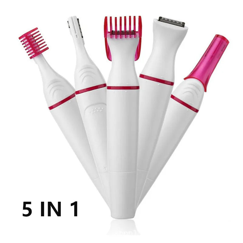 5-in-1 Electric Epilator for Women — Complete Body Hair Removal & Grooming Kit