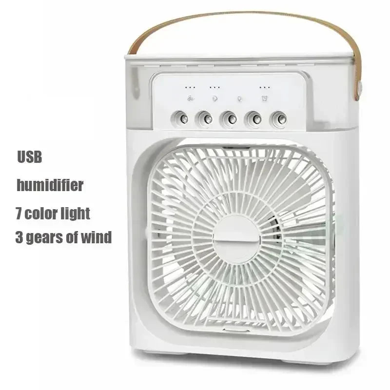 3-in-1 Mini Air Cooler Fan — Air Conditioner, Humidifier & LED Night Light