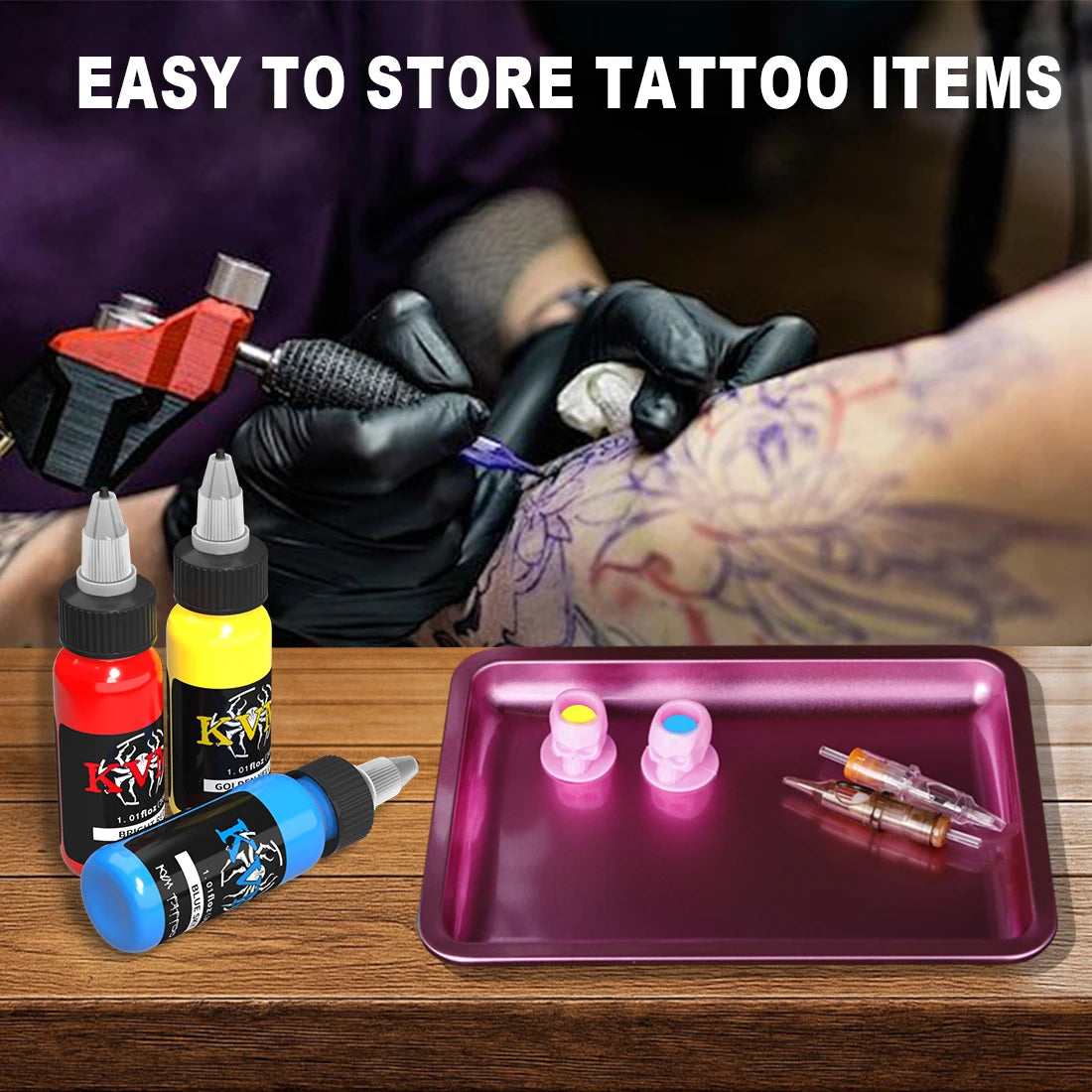 Stainless Steel Tattoo Tool Tray — 3 Colors Square Storage Box