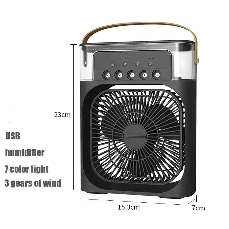 3-in-1 Mini Air Cooler Fan — Air Conditioner, Humidifier & LED Night Light