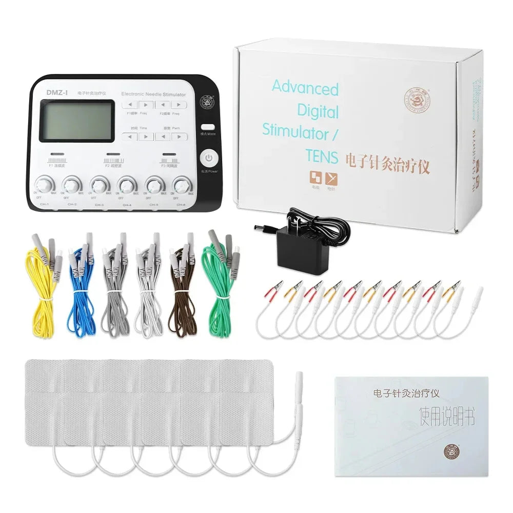 110-220V Electric Muscle Stimulator 6 Output Channel Electroacupuncture Acupuncture Physiotherapy TENS Machine Relax Massager
