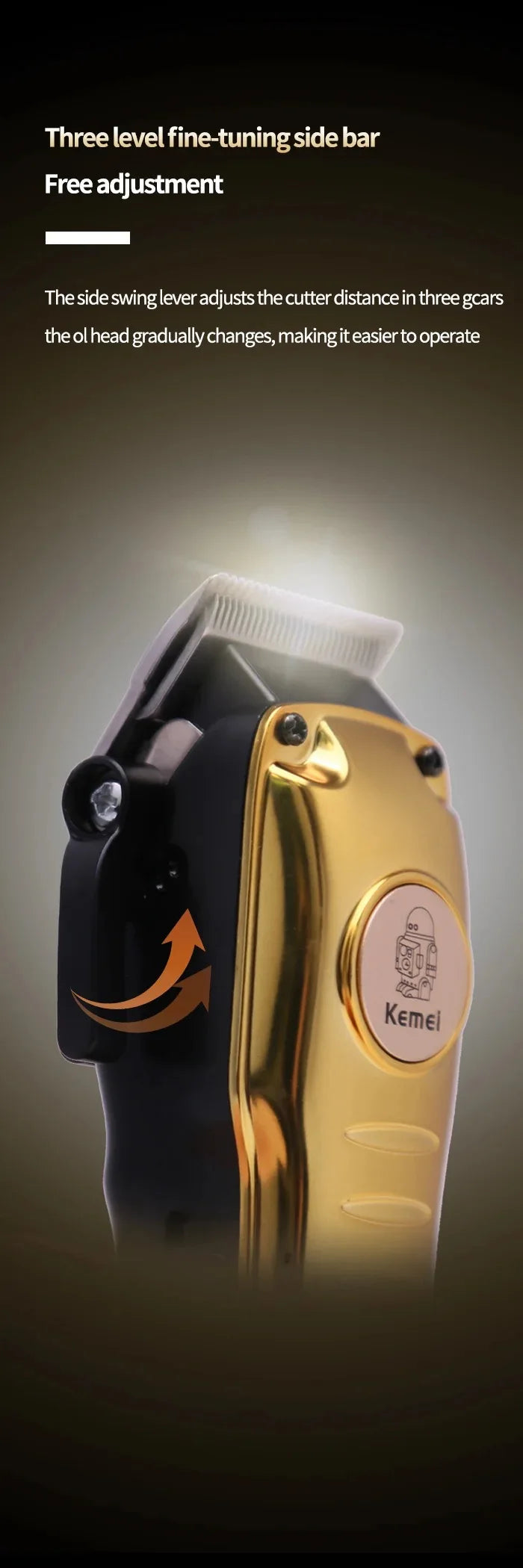 Kemei Professional Hair Clippers Electric Cordless Hair Trimmer with LCD Display USB Rechargeable Hair Cutting Machine for Men