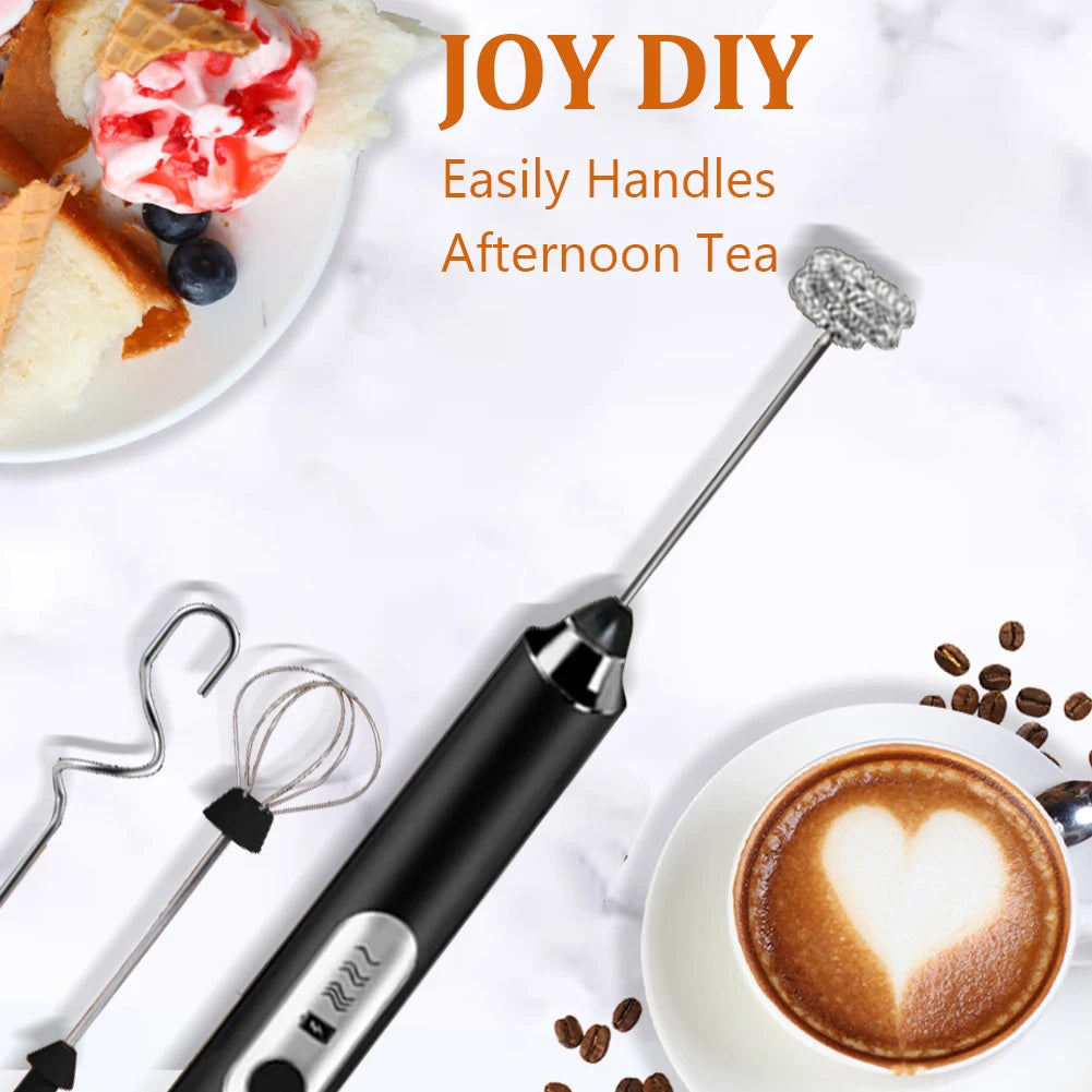 Mini Electric Milk Frother — Wireless Handheld Foam Maker for Cappuccino & Coffee