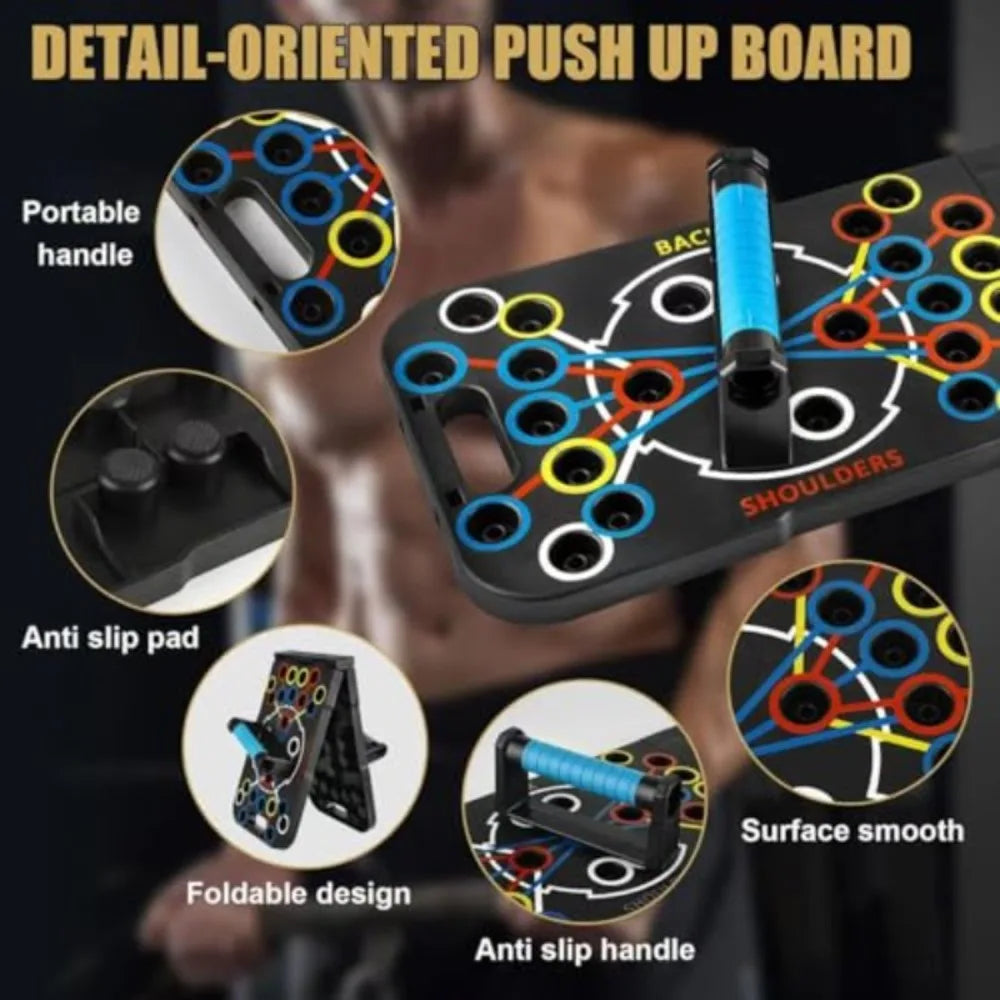 All-in-One Push Up Board — 56 Angles Full-Body Workout, Foldable Home Gym