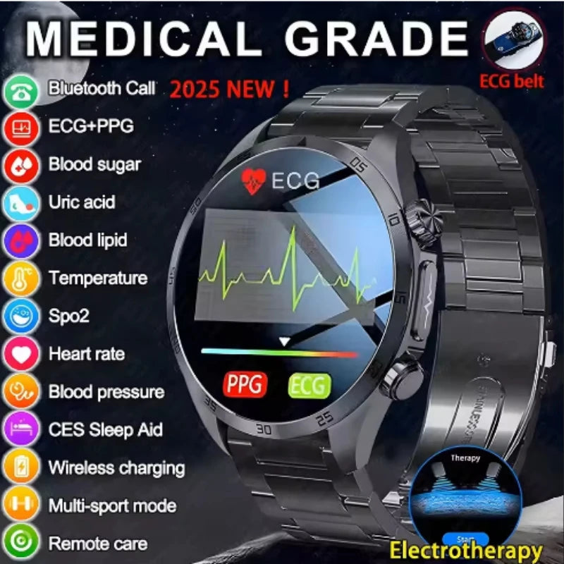 2026 Medical Grade Electropathy Smartwatch — ECG+PPG Blood Sugar, Lipid & Uric Acid