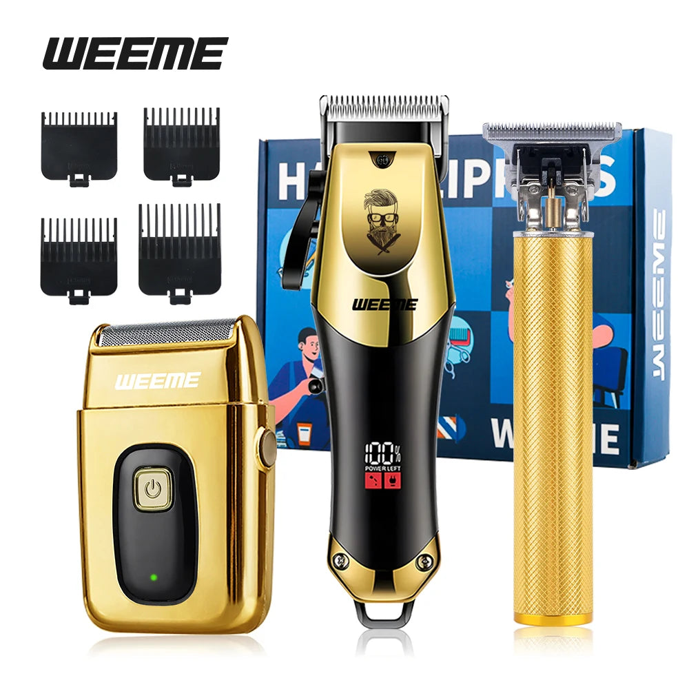 3-in-1 USB Rechargeable Men's Barber Kit — Hair Clipper, Trimmer & Shaver Set