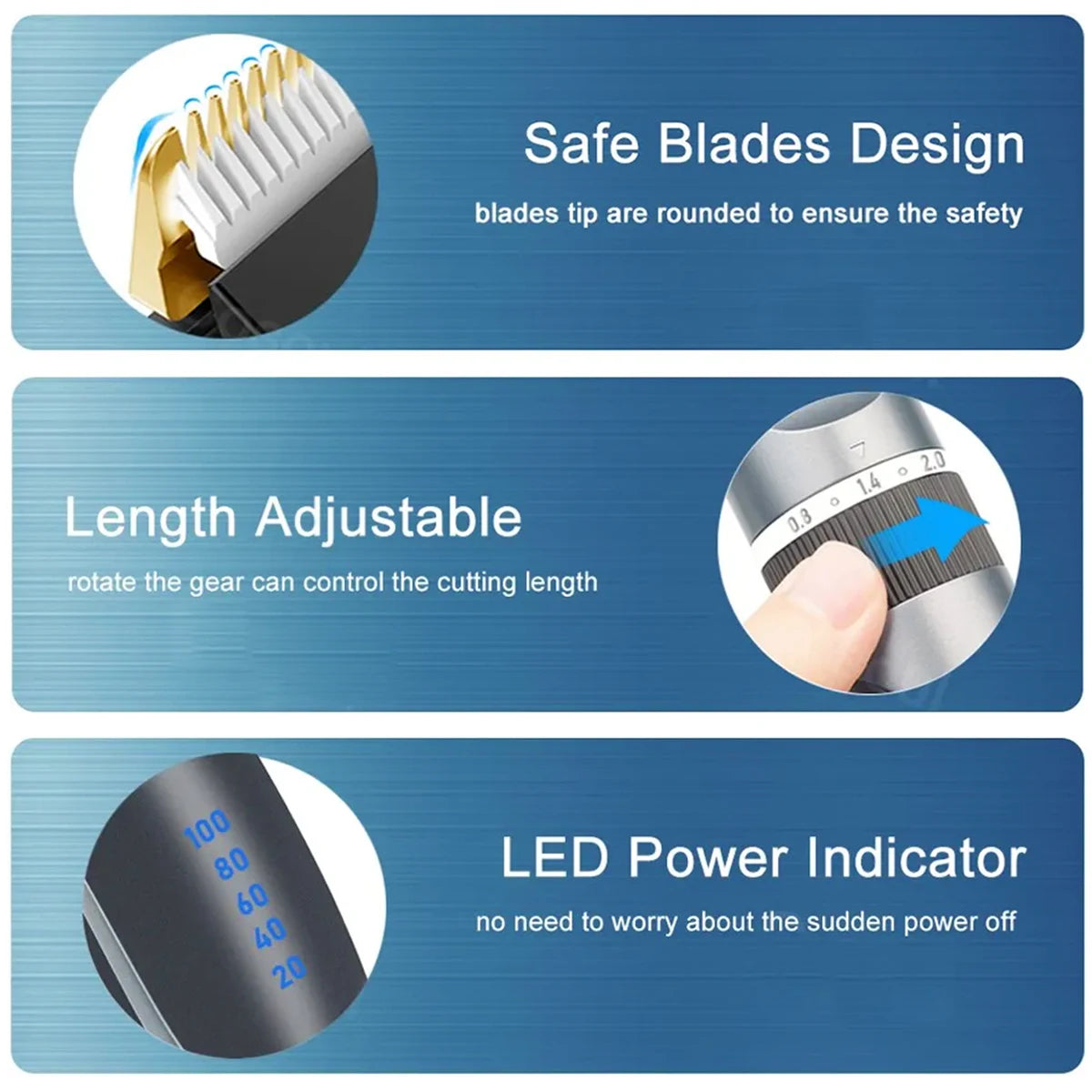 Hair Clipper Kit — Electric Trimmer with Comb & 4 Guide Caps for Precise Cutting