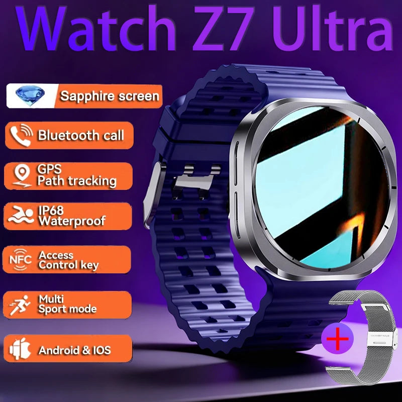 2026 Watch 7 Ultra Smartwatch — 3D Display, GPS, NFC & Compass for Men & Women