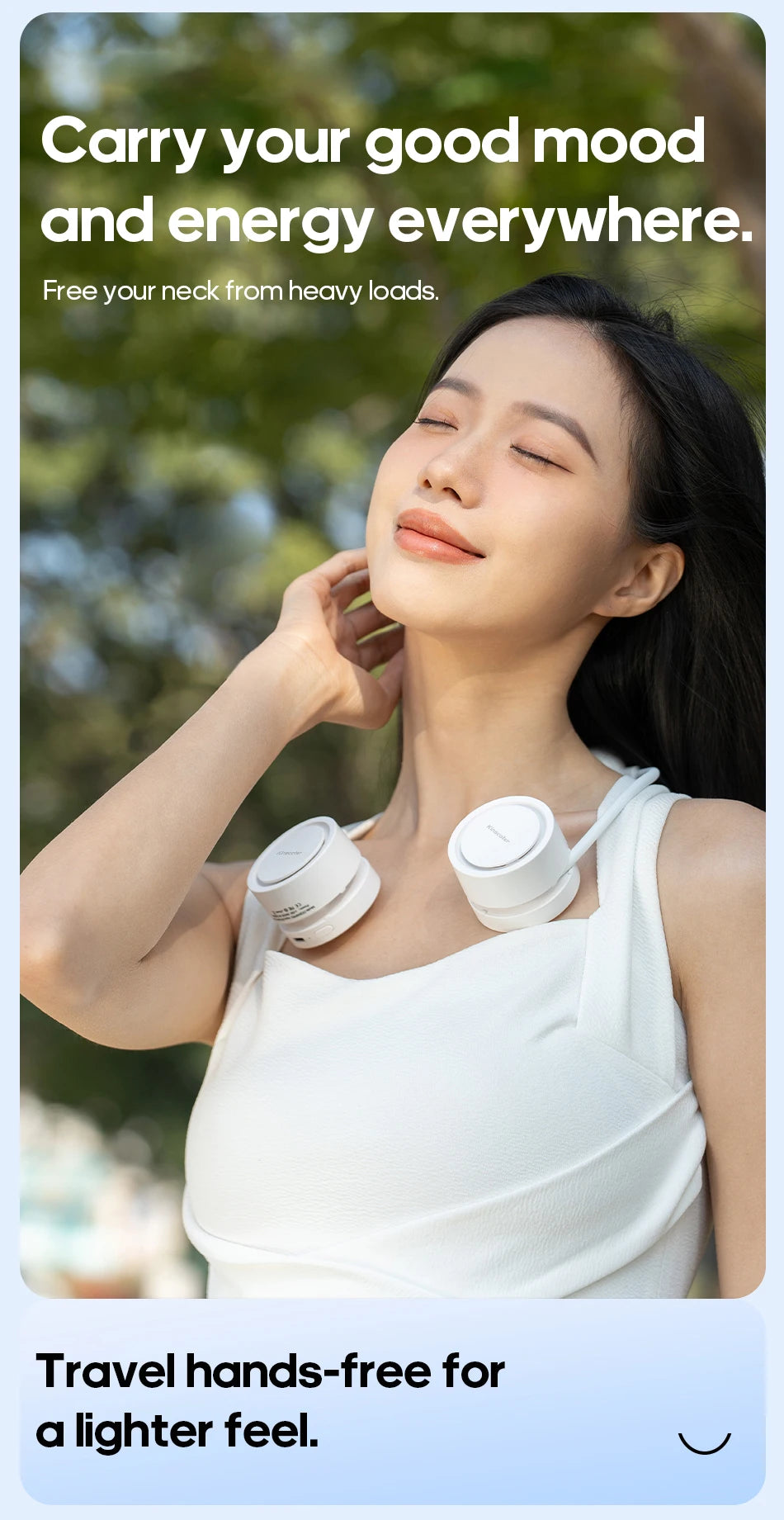 Portable Neck Fan with Cold Compress — 3-Speed 800mAh Sports Cooling Fan for Outdoor Travel