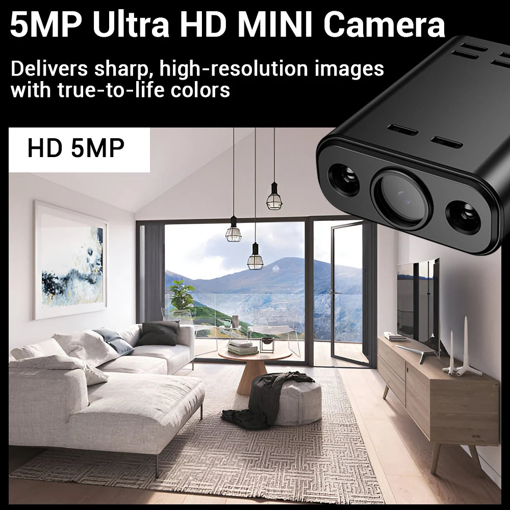 5MP WiFi Mini Security Camera — HD 1080P Night Vision Human Tracking Body Cam