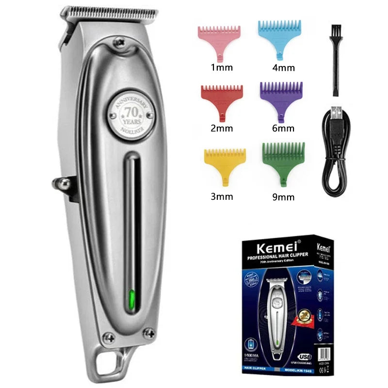 Kemei KM-1949 Pro Full Metal Hair Clipper — Professional Electric Barber Trimmer for Men