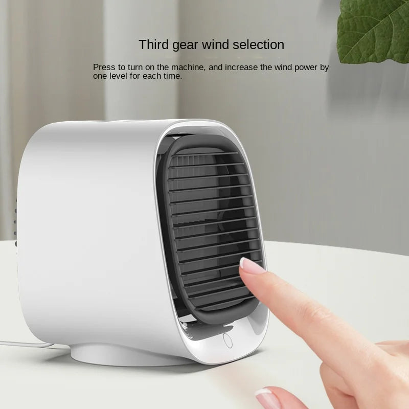 Desktop Water Cooling Fan — Mini USB Air Cooler with Humidification & High Wind Spray