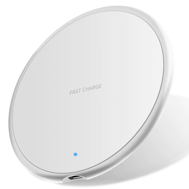 15W Fast Wireless Charger Pad — Aluminum Alloy Qi Charging for iPhone & Samsung
