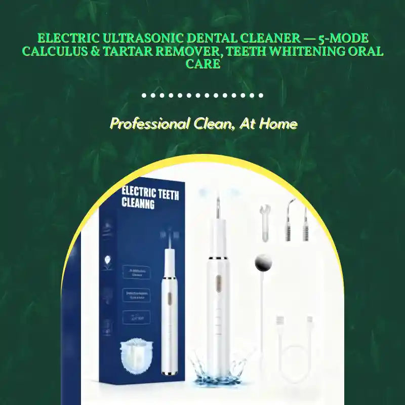 Electric Ultrasonic Dental Cleaner &mdash; 5-Mode Calculus &amp; Tartar Remover, Teeth Whitening Oral Care by@Outfy